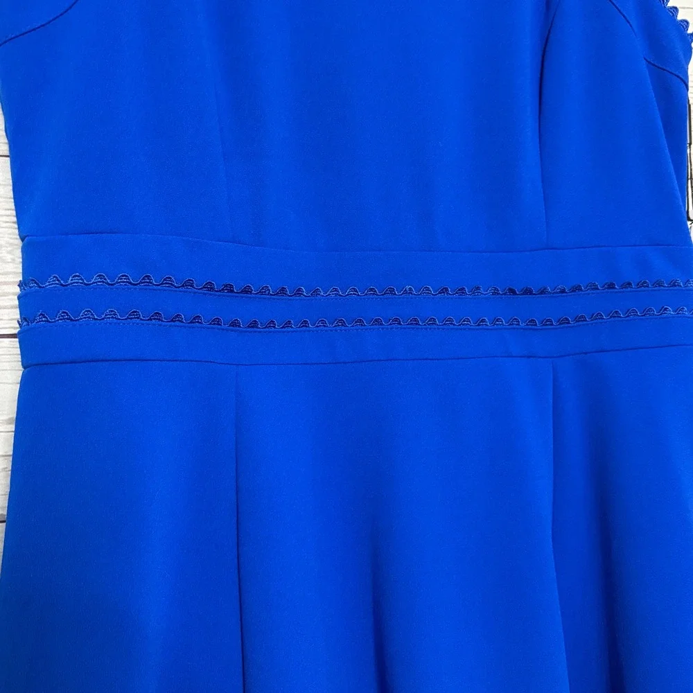 Calvin Klein Royal Blue Scalloped Fit Flare Dress CD9C19D6 NWT 8